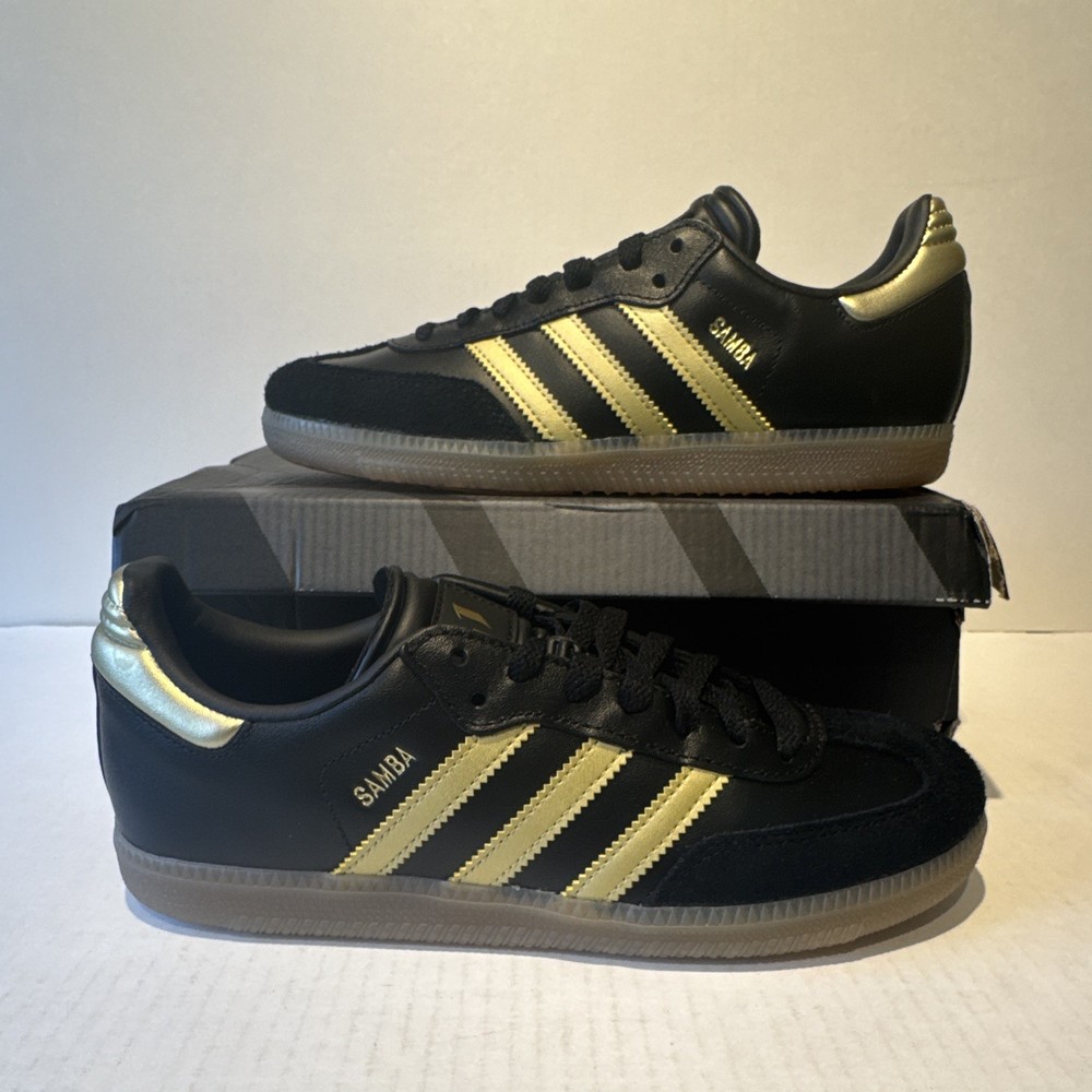 adidas Samba Messi J Low Top Sneakers Black/Gold Unisex Kids US 6 JH5641