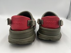 Crocs Kids Clogs Shoes Size C 10 Navy Greenish-Gray W/ Red Adjustable Back Strap