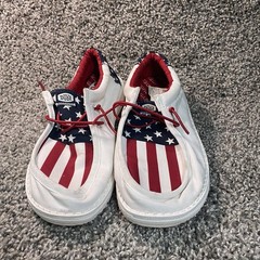 Hey Dude Youth 4 Wally Americana Popular Slip-On Sneaker Patriotic Flag USA