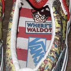 Vans x Where’s Waldo? Slip-On Sneakers Kids Size 13 “Find Steve” Beach Design