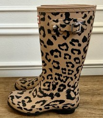 Hunter Kids Original Tall Hybrid Leopard Print Waterproof Rain Boot 2B/3G