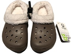 New crocs MAMMOTH Warm Clogs Shoes Chocolate/oat Kid’s C10-C11-winter Lining