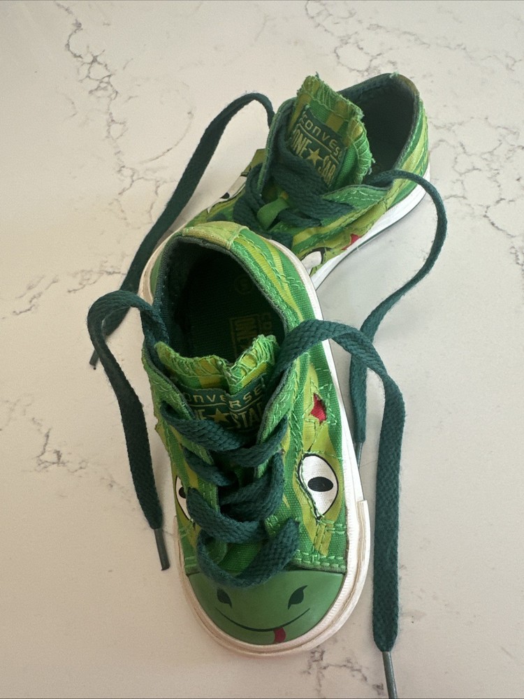 Converse One Star Green Snake Sneakers, Size 5