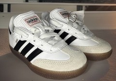Adidas Samba J Kids Unisex Boys Girls Indoor Soccer Shoes White Black Size 8 K