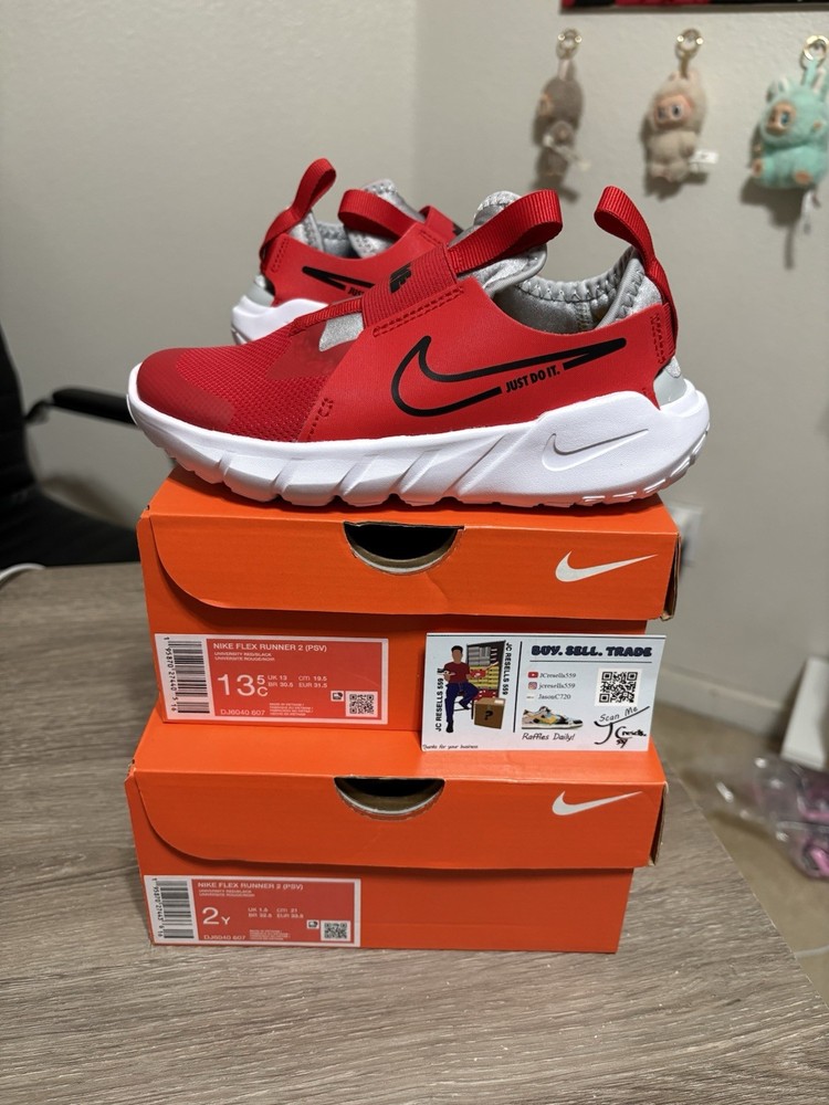 Size 2Y – Nike Flex Runner 2 University Red Running Shoes (PS)