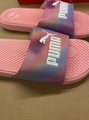New Puma Cool Cat Prismatic BX JR Slide Sandals Junior 1C Kids Pink Lilac Purple