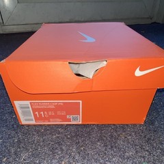 Nike Flex Runner 4 AOP (PS) White Orange Black Athletic Sneaker Kids Size 11.5