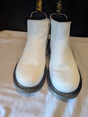 Dr. Doc Martens White 2976 Quad Platform Chelsea Boots Kids Size 3