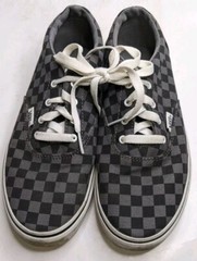 Vans Youth Size 6 Gray Checkered Skateboard Shoes #721356