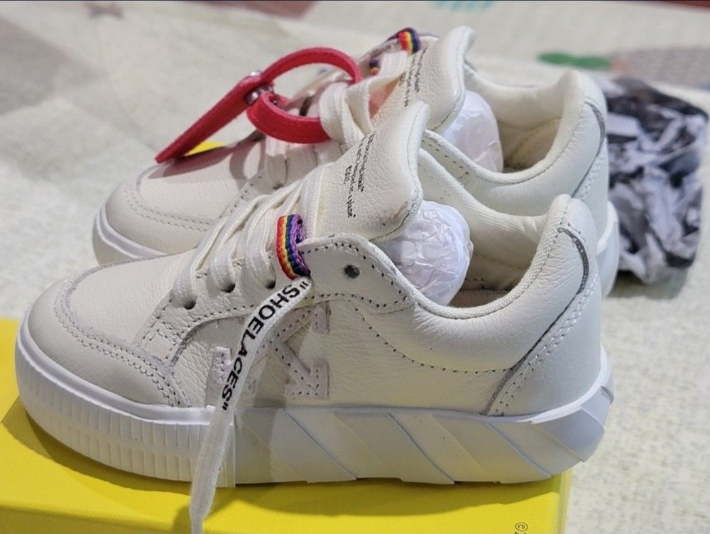 Off-White-Vulcanized Sneaker – Kids Beige/Red Size: EU 24 / US 7 Toddler Medium