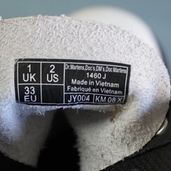 Dr Martens 1460 J Kids White Leather Combat Boots Size US 2 UK 1 EU 33 Youth Zip