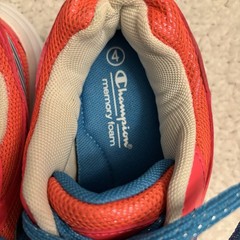 BRAND NEW!! CHAMPION Kids Sneakers. Orange/Blue. Sz 4. Memory Foam. See photos