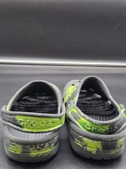 Crocs Classic Clog Shoes Kids Size 1 Gray Yoda Tie Dye Slip On Sandals Damage