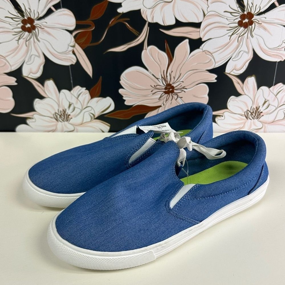 NWT J Crew Crewcuts Kids Blue Slip On Shoes Size 5