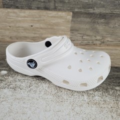 Crocs Classic Clogs Kids Sz 10 C10 White Ankle Strap Round Toe Slip-On Shoes