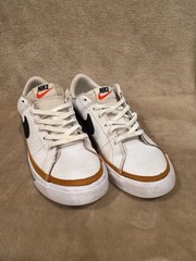 Nike Court Legacy GS White Black Desert Ochre Sneakers Size 7Y Youth