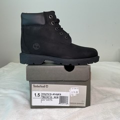 Timberland 6 In Classic Boots Black Nubuck TB 010710 001 Kids PS NIB Size 1.5Y