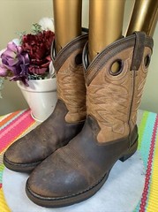 Lil‘ Durango 8″ Two Tone Dk/Brown Western Buckaroo Boots Kid’s Size EU 37 US 5 M