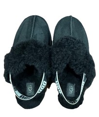 UGG Kid’s Funkette Black Suede Slingback Slippers Shoes size 2 Youth