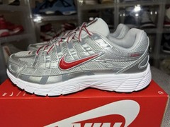 Size 6Y – Nike P-6000 (GS) Metallic Silver/Gym Red (HV5064 002) No Lid