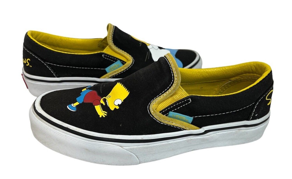 Vans Classic Slip On The Simpsons Homer & Bart Black Skate 4 M 5.5 W Limited Ed