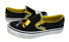 Vans Classic Slip On The Simpsons Homer & Bart Black Skate 4 M 5.5 W Limited Ed
