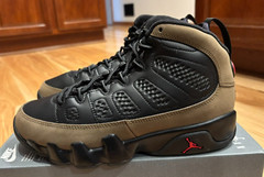 Nike Air Jordan 9 Retro GS Black True Red Light Olive HV4574 030 Size 6.5Y