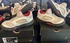 2020 Jordan 5 Retro Little Flex White/Red Shoes CK1227 100 Toddler PS 11c W/BOX