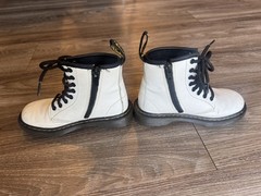 Dr. Martens Side Zip Boots Kids Size 12 1460J Lace Up White