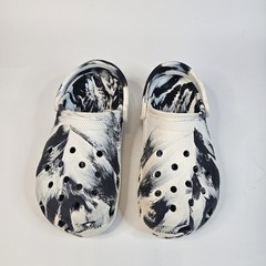 Crocs Classic Marbled Slip On Clogs, Black/White Tie Dye, Youth Kids Size: J5