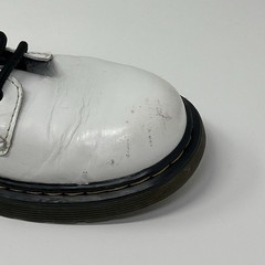 Dr Doc Martens Junior Pascal 1460 J Size 5 White Patent Leather Combat Lace Up