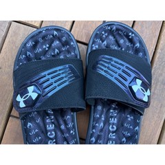 Under Armour Kids Mercenary Slides Black Iridescent Athletic Sandals Shoes