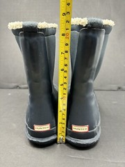 HUNTER Kids Vegan Shearling Lined Boots Wellies Rain Boots Size US 5 UK 3 Blue