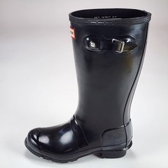 Hunter Original Kids Gloss Rain Boots black Size US Girls 4 – Boys 3 EU 34