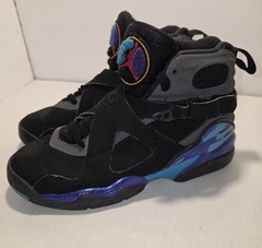 Nike Air Jordan 8 Retro Aqua Shoes men Size US 4Y Black