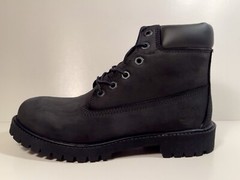 Timberland, Premium 6 In Waterproof Boot, Black Nubuck, Junior’s Size 6.5, 12907