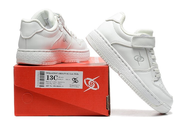 Rainy day Kids leather White Magic Tape non-slip 13C-5.5Y AJ SB AF school light