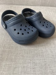 Crocs dual comfort Lined Clog Sandals Unisex Kids Navy Slip On w/Strap US 8