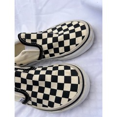 Vans Kids Checkerboard Slip-On Sneakers Black White US 12.0 Kids 721356