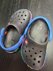 Crocs Classic Legos Black Slip On Clogs Baby Toddler Size C 4/5