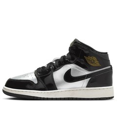 New W/O Box Air Jordan 1 Mid SE ‚Black Metallic Silver Gold‘ Sz 6y FZ3938-001
