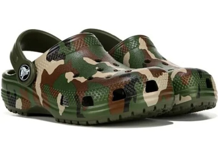 Crocs Classic Printed Clog Army Green Camo Unisex Toddler Kids C6 205813-3TC NWT
