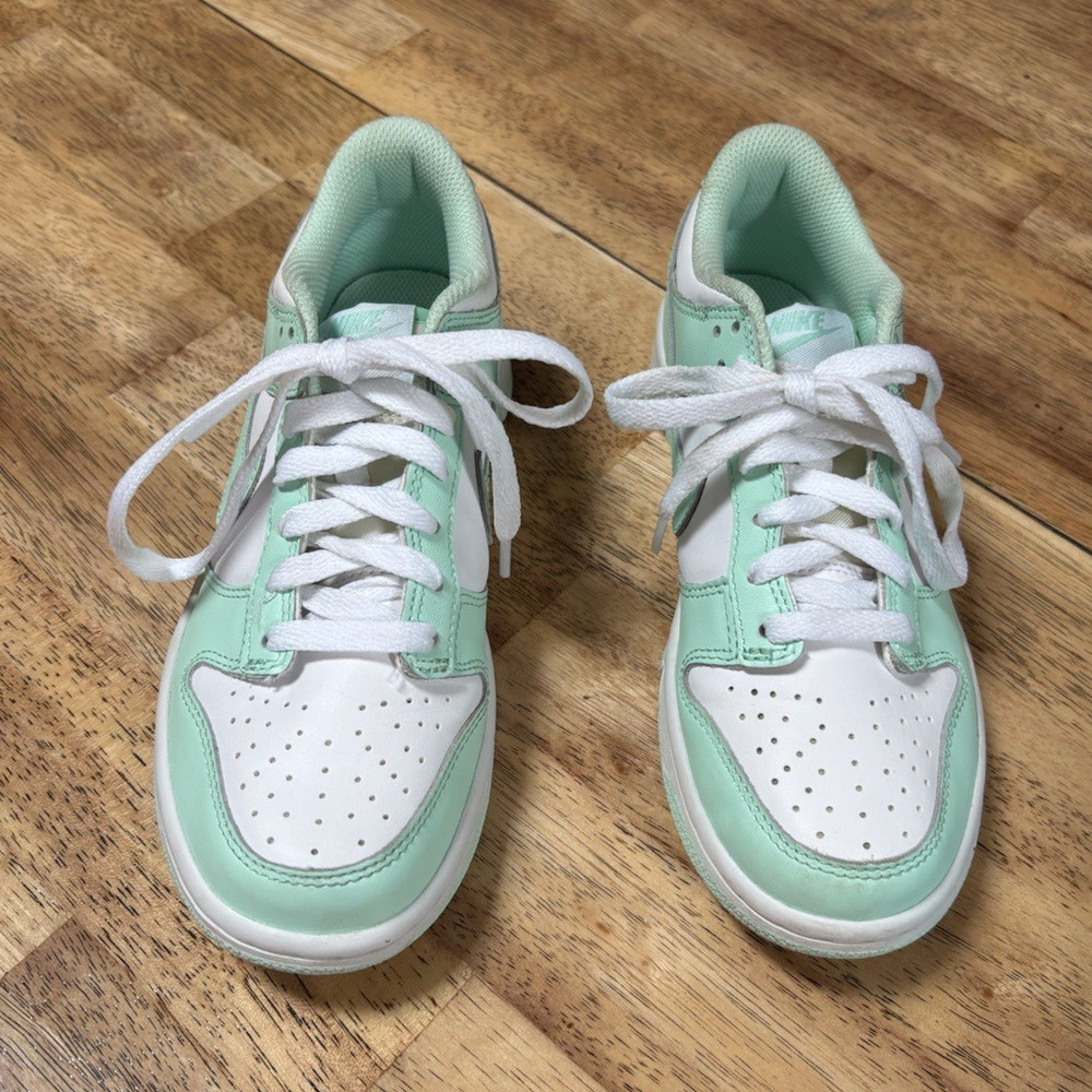 Nike Dunk Low GS Mint Green/White Leather Low Top Sneaker 4.5Y FZ3534-100