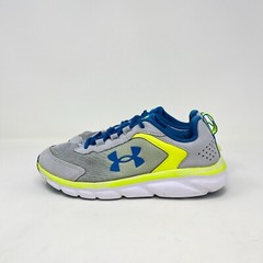 Under Armour Assert 9 Low Gray Neon Yellow Athletic Running Shoes Youth Size 5