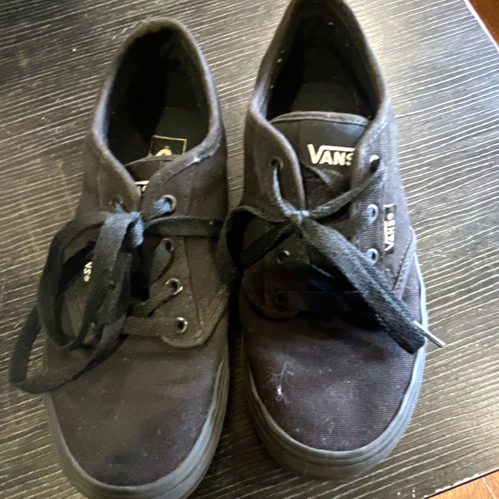 VANS Authentic Unisex Kids Sneakers Black Canvas Lace Up Low Top US 3
