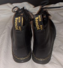 Doc Martens Zavala J – Leather Combat Boots Black Kids Size 3 NWOB
