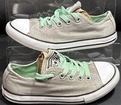Lot of 2 Youth Shoes Converse All Star Chuck Taylor Size 11 & 12 Gray & Leopard