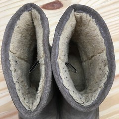 Bearpaw Boots Youth 2 Elle Shearling Gray Cow Suede Pull On Comfort Ankle Top