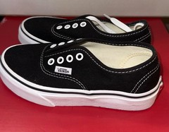 VANS CLASSIC AUTHENTIC CANVAS BLACK/WHITE CASUAL SHOE LITTLE KIDS SNEAKER Sz 13