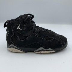Air Jordan True Flight 343796-010 Kids 13C Basketball Shoes Black Suede Sneakers